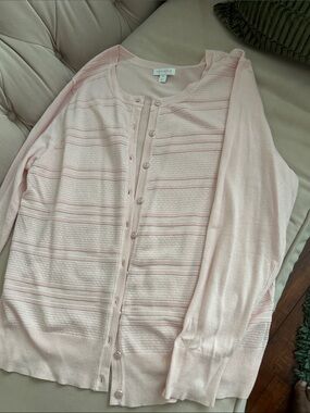 Charter Club Pale Pink Button-Front Women's Cardigan